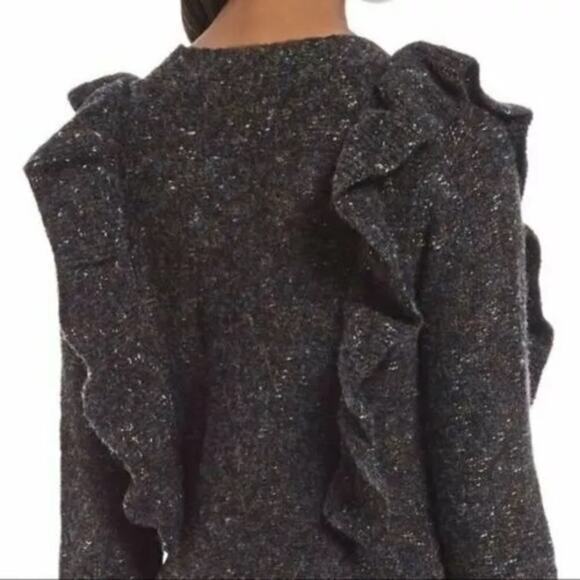 Chelsea & Violet Women's Knit Long Sleeve Ruffle Mini Sweater Dress Small - Picture 4 of 16